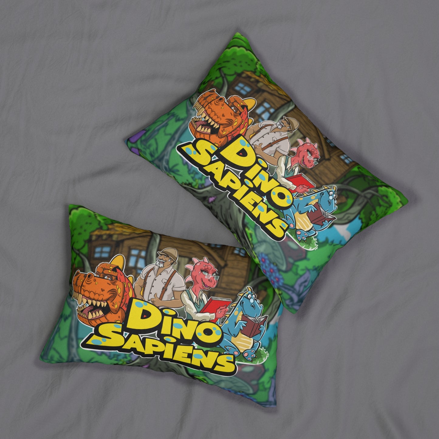 DinoSapiens Spun Polyester Lumbar Pillow by MundoMonito