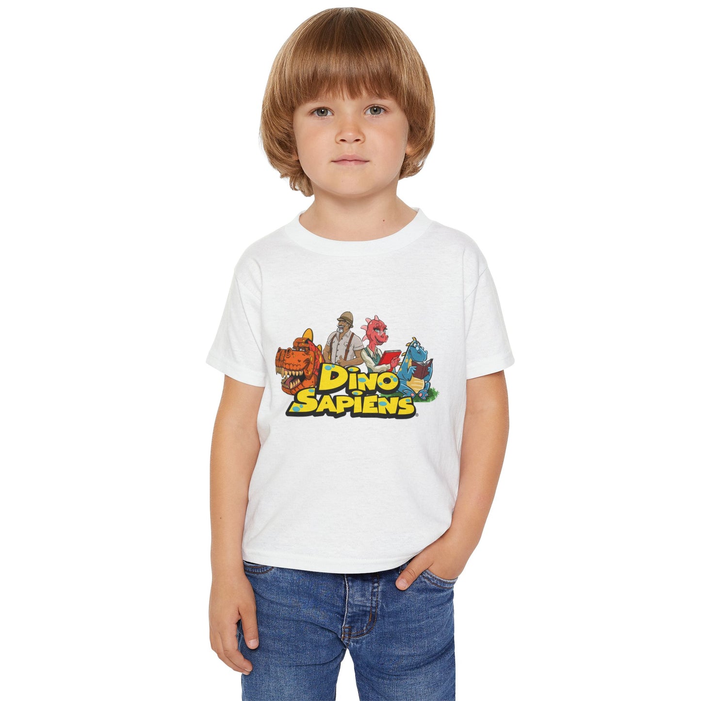 DinoSapiens Logo with Characters  by MundoMonito Heavy Cotton™ Toddler T-shirt