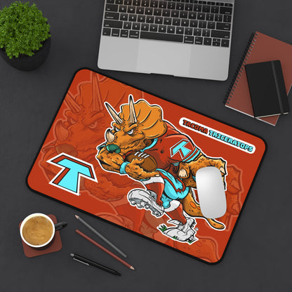 Tacoma Triceratops Mascot Gamer Desk Mat — Tacoma Triceratops Football Design
