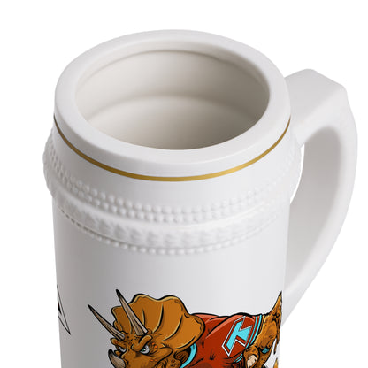 Tacoma Triceratops Beer Stein Mug – Retro Mascot Craft Beer Stein Designed by Yorch Enciso