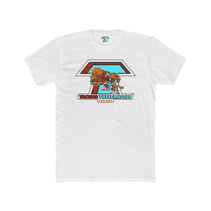 Tacoma Triceratops Football Mascot Tee — Retro Sports Dino Graphic T-Shirt. Designed by Yorch Enciso