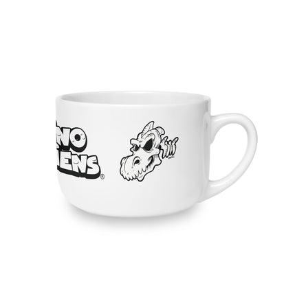 Dino Sapiens 25oz -Prof. Fósil Ceramic Latte Mug — Large Retro Dinosaur Coffee Cup