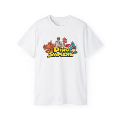 DinoSapiens Logo with Characters by MundoMonito Unisex Ultra Cotton Tee