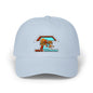 Tacoma Triceratops Dad Cap — Retro Surfing Triceratops Embroidered Hat Designed by Yorch Enciso