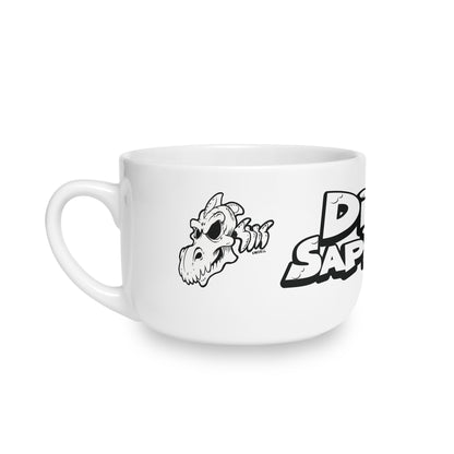 Dino Sapiens 25oz -Prof. Fósil Ceramic Latte Mug — Large Retro Dinosaur Coffee Cup