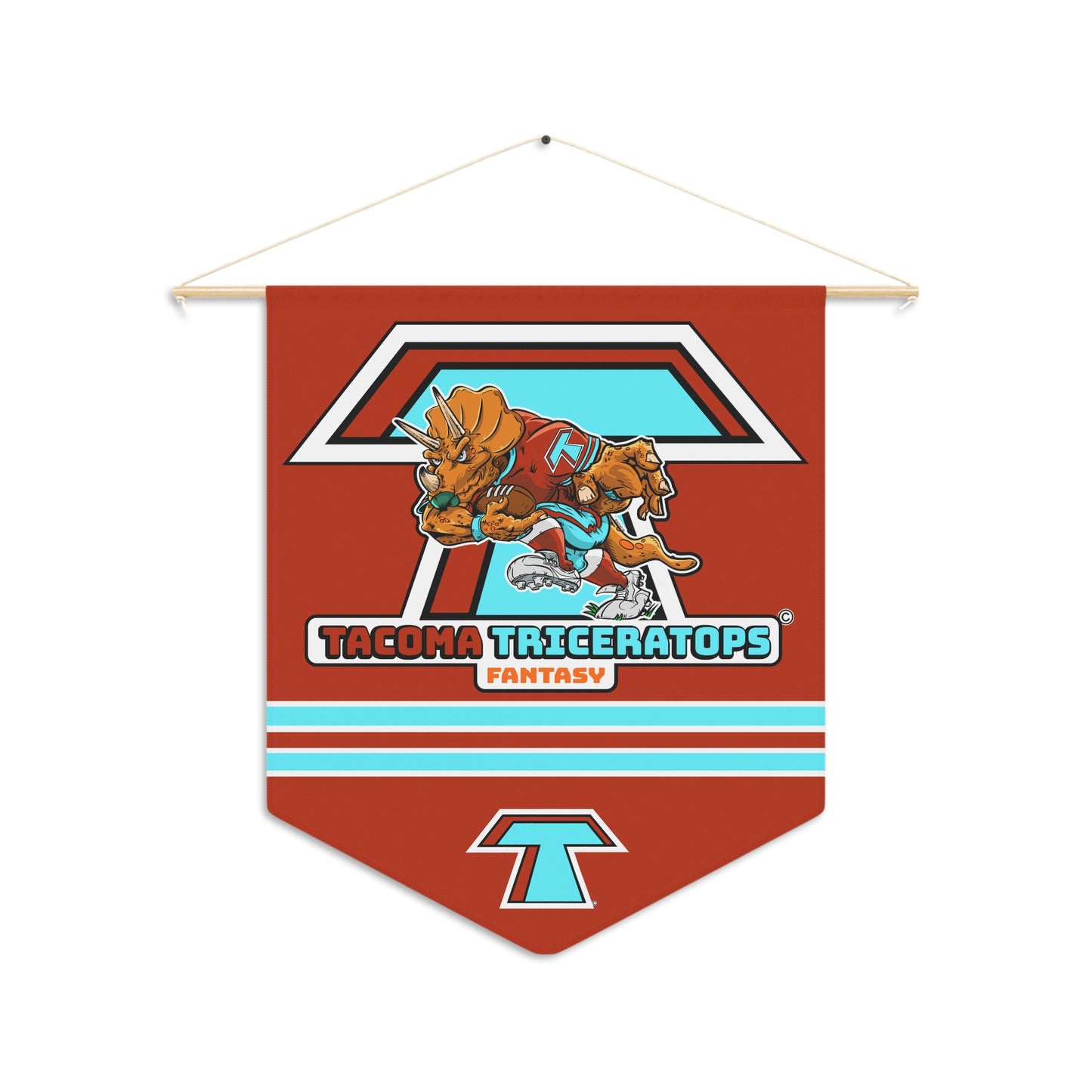 Tacoma Triceratops Pennant — Retro Sports Team Wall Banner