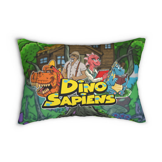 DinoSapiens   Spun Polyester Lumbar Pillow by MundoMonito