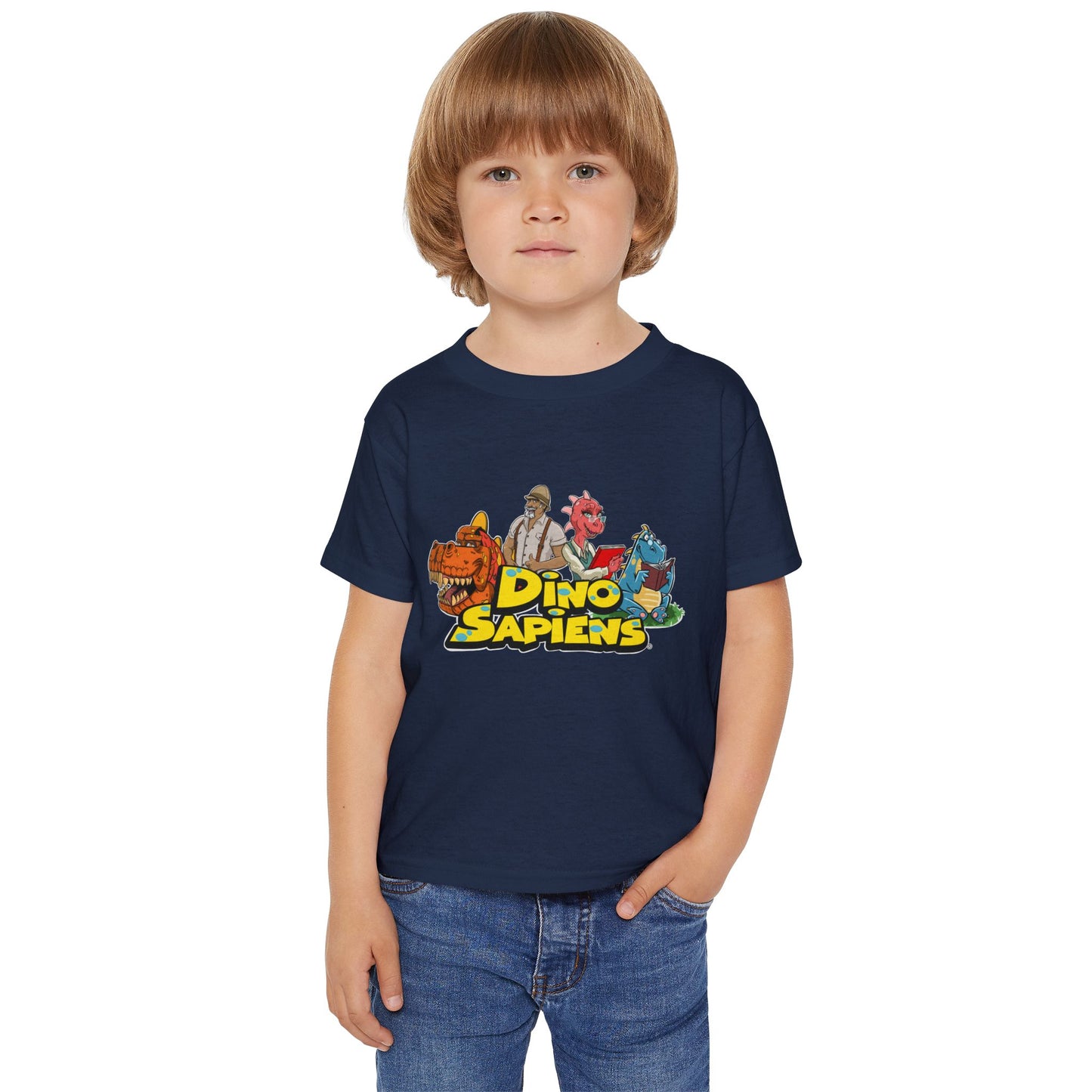 DinoSapiens Logo with Characters  by MundoMonito Heavy Cotton™ Toddler T-shirt