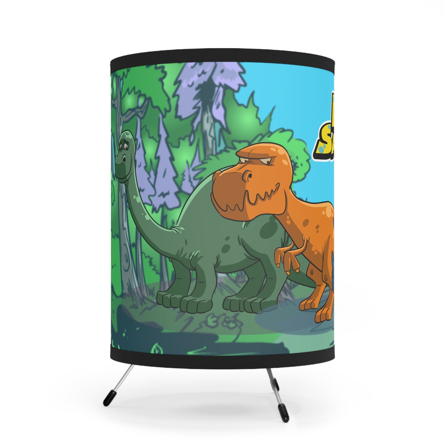 DinoSapiens Dinosaurs Tripod Lamp with High-Res Printed Shade, US\CA plug by MundoMonito