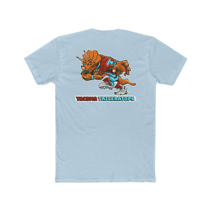 Tacoma Triceratops Football Mascot Tee — Retro Sports Dino Graphic T-Shirt. Designed by Yorch Enciso