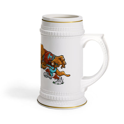 Tacoma Triceratops Beer Stein Mug – Retro Mascot Craft Beer Stein Designed by Yorch Enciso