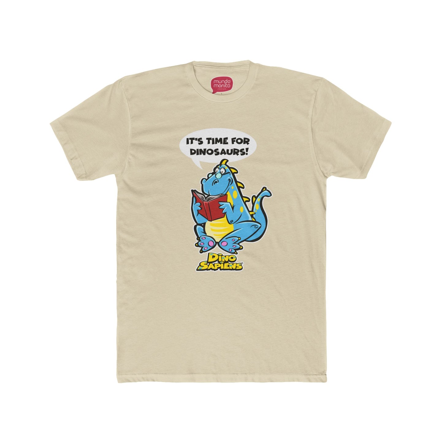 Time for Dinosaurs , DinoSapiens by MundoMonito Unisex Cotton Crew Tee