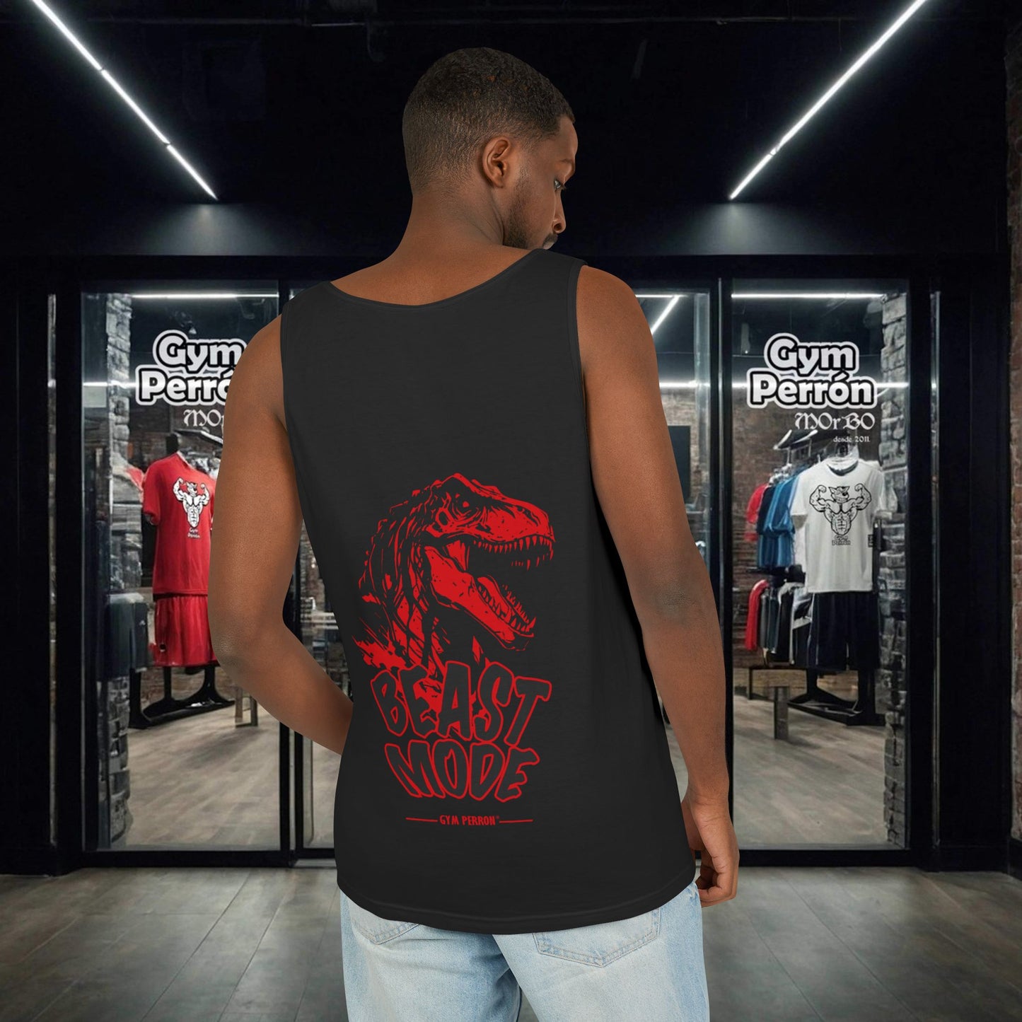 Beast Mode - Xtreme Red  - by Gym Perron Unisex Garment-Dyed Tank Top