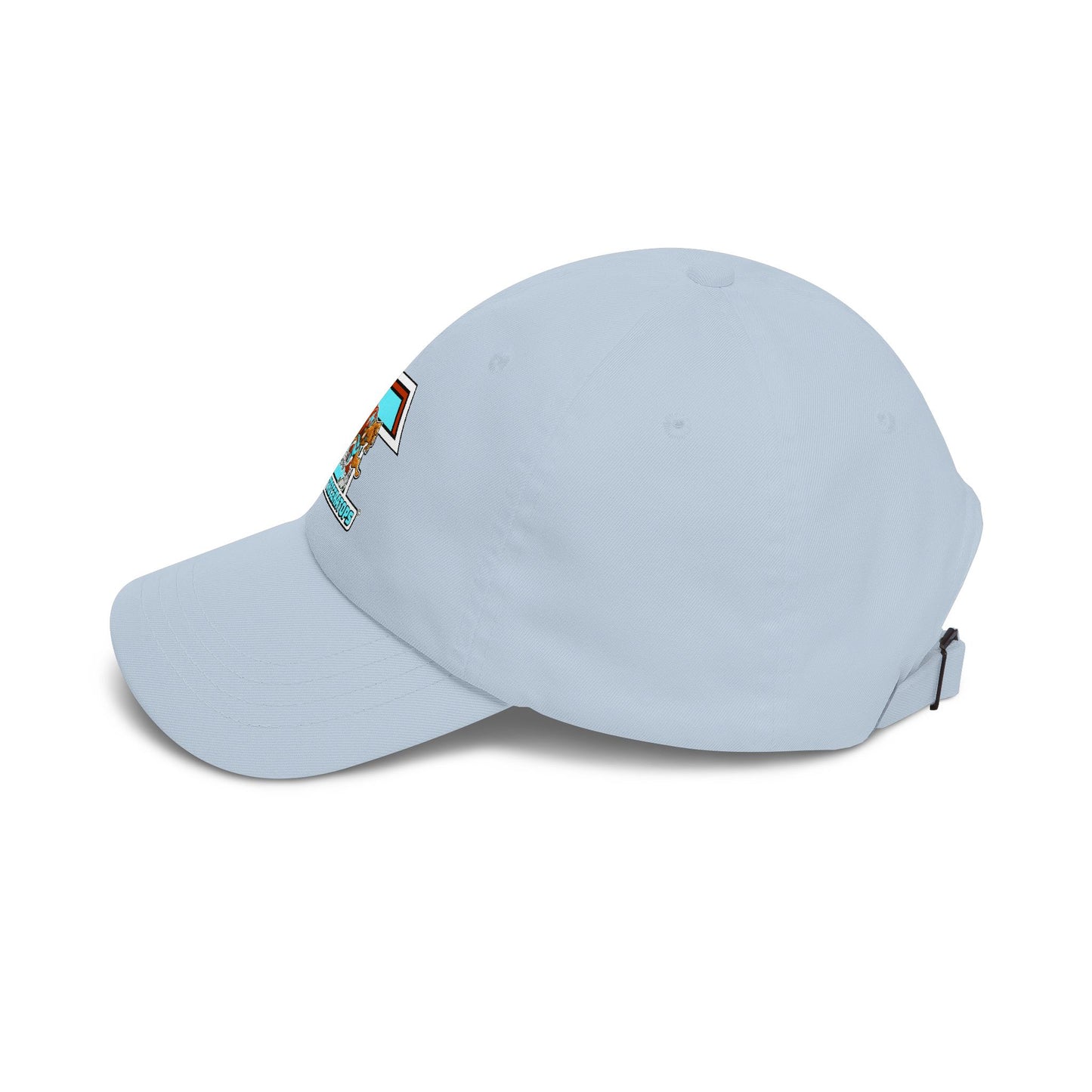 Tacoma Triceratops Dad Cap — Retro Surfing Triceratops Embroidered Hat Designed by Yorch Enciso