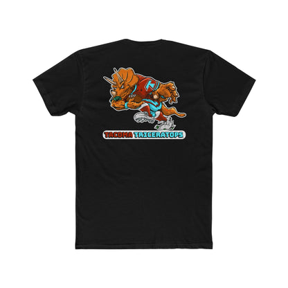Tacoma Triceratops Football Mascot Tee — Retro Sports Dino Graphic T-Shirt. Designed by Yorch Enciso