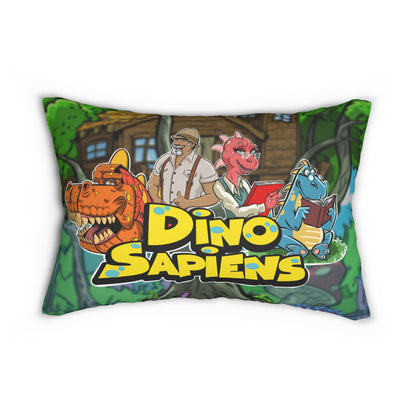 DinoSapiens   Spun Polyester Lumbar Pillow by MundoMonito