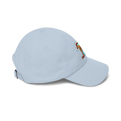 Tacoma Triceratops Dad Cap — Retro Surfing Triceratops Embroidered Hat Designed by Yorch Enciso