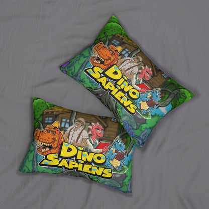 DinoSapiens   Spun Polyester Lumbar Pillow by MundoMonito