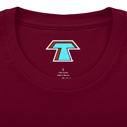 Tacoma Triceratops Football Mascot Tee — Retro Sports Dino Graphic T-Shirt. Designed by Yorch Enciso