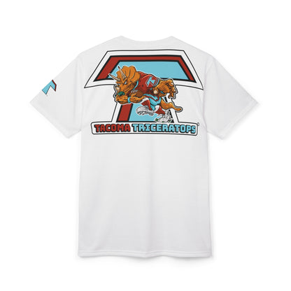 Triceratops Football Tee — Retro Dino Mascot Rugby Shirt