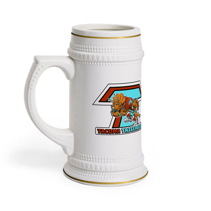 Tacoma Triceratops Beer Stein Mug – Retro Mascot Craft Beer Stein Designed by Yorch Enciso