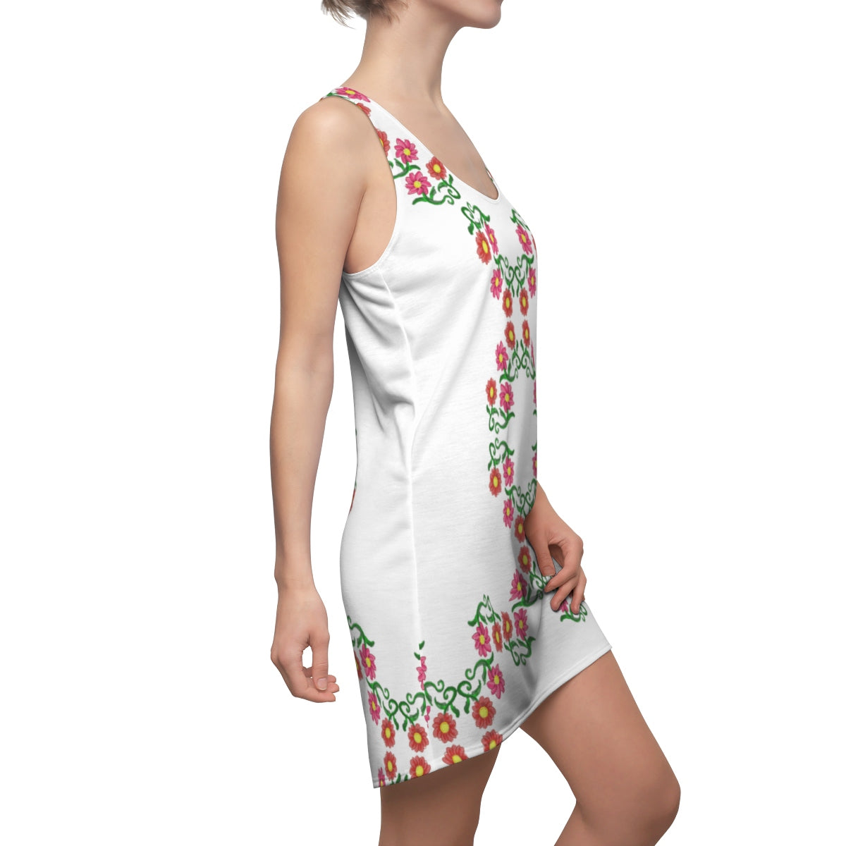 White Spring Spirit Magic Whisper - Women's Cut & Sew Racerback Dress