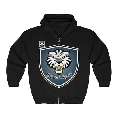 White Tigers Fantasy - Unisex Heavy Blend™ Full Zip Hooded Sweatshirt