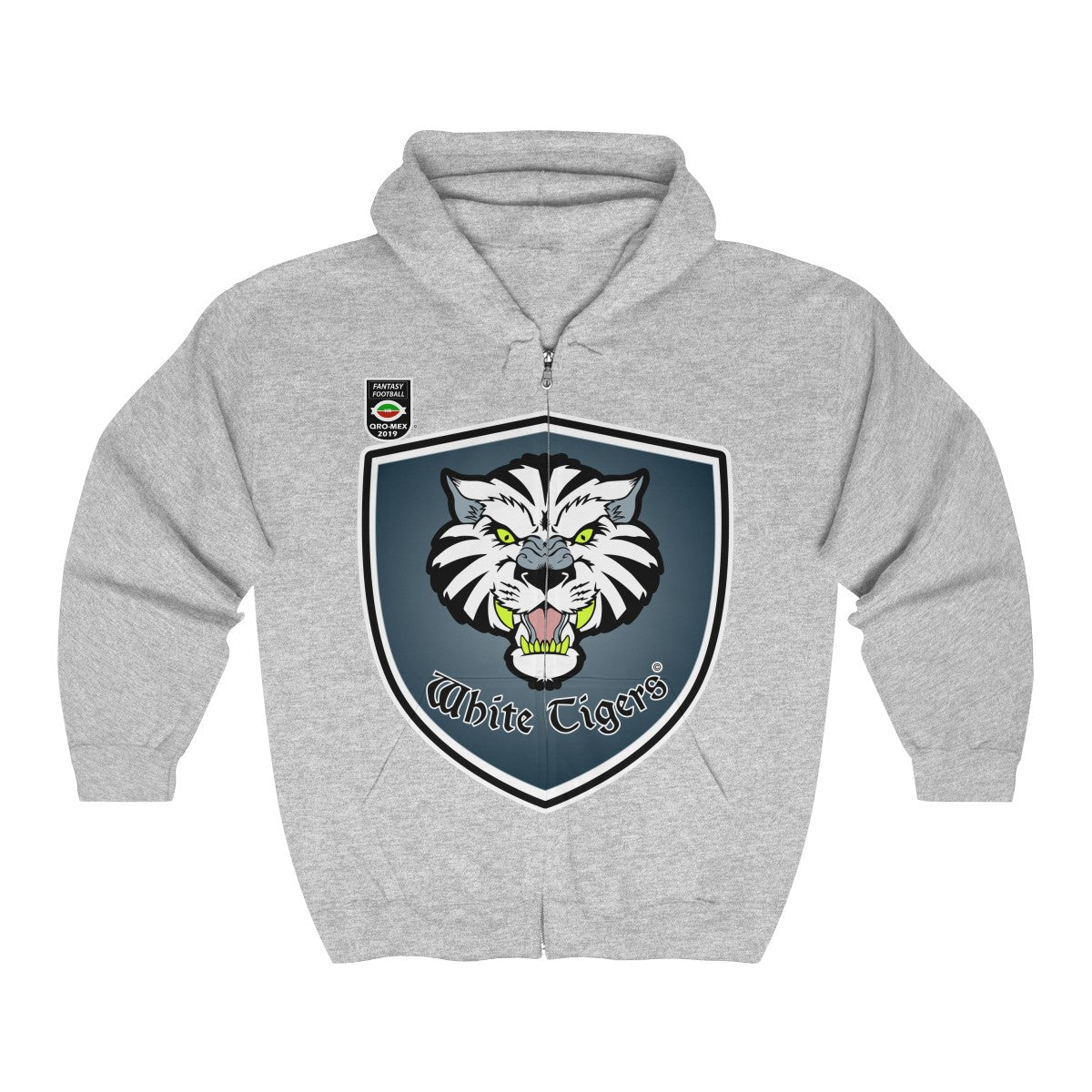 White Tigers Fantasy - Unisex Heavy Blend™ Full Zip Hooded Sweatshirt