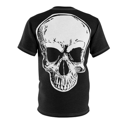 Skull on Black by MOrBO - Unisex AOP Cut & Sew Tee