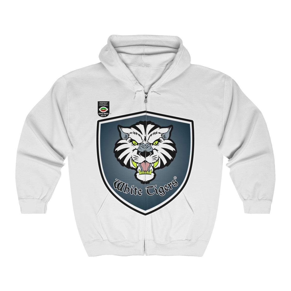 White Tigers Fantasy - Unisex Heavy Blend™ Full Zip Hooded Sweatshirt