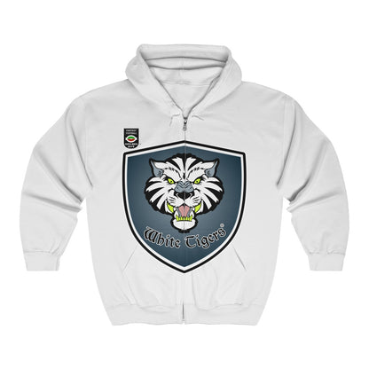 White Tigers Fantasy - Unisex Heavy Blend™ Full Zip Hooded Sweatshirt