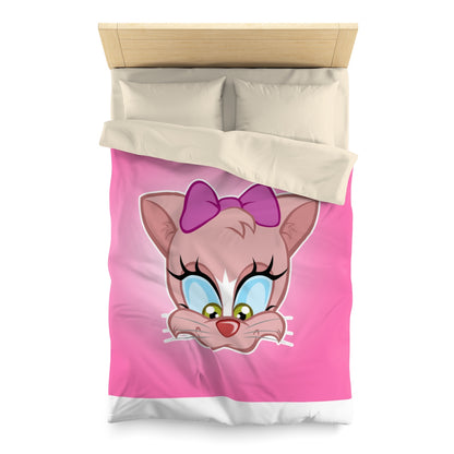 Julia Cat  head - Microfiber Duvet Cover