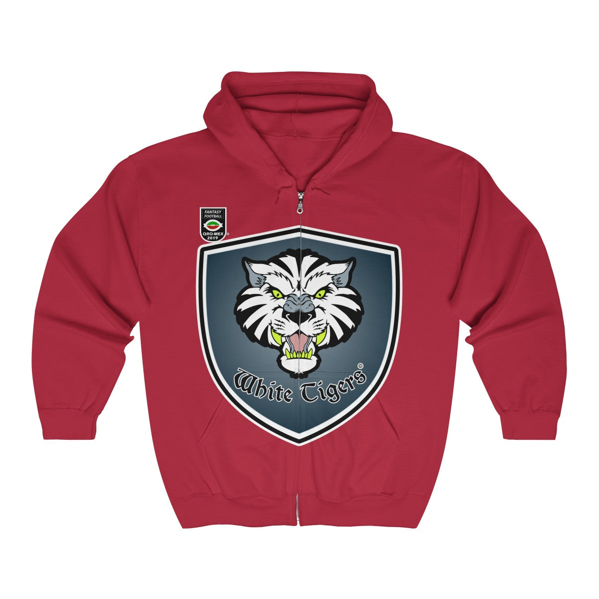 White Tigers Fantasy - Unisex Heavy Blend™ Full Zip Hooded Sweatshirt